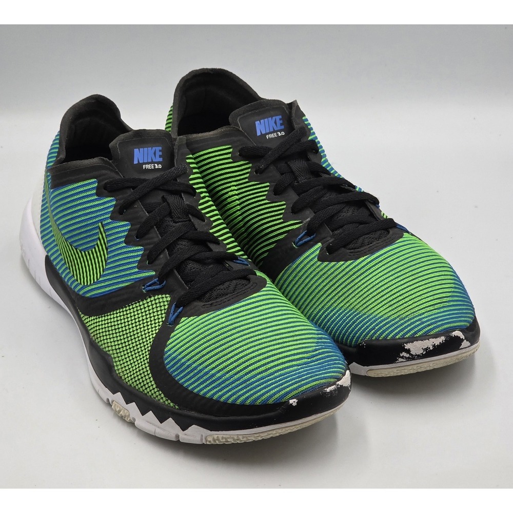 Nike Free Trainer 3.0 V4 749361-034 Mens 9.5 Green Blue Training Shoes
